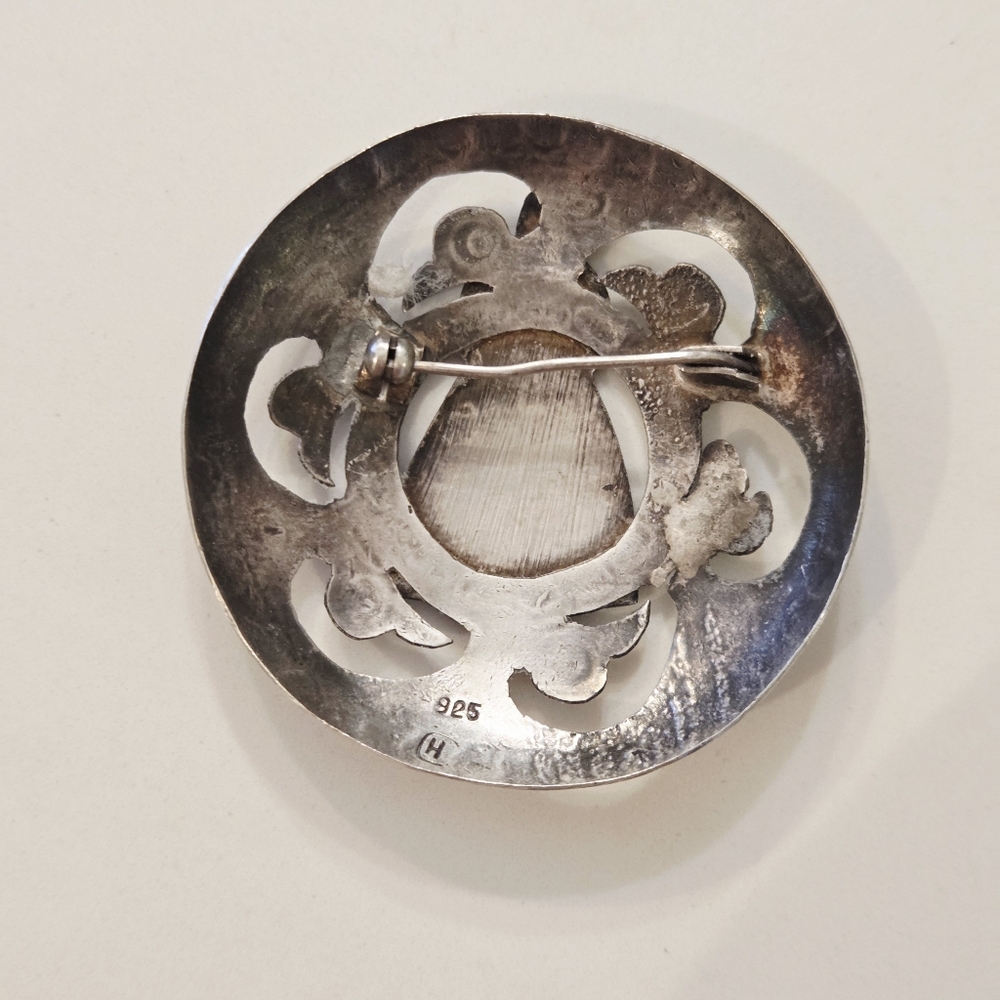 VTG Sterling Silver 925 Peruvian 3D Figural Woman Pin Brooch Folk Art Marked "H" - Picture 2 of 7
